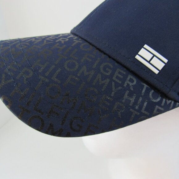 Tommy Hilfiger Logo Navy Blue Men's Adjustable Strap Back Cap Hat - Picture 3 of 10